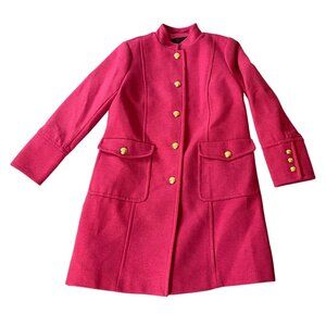 Talbots Pink Midi Coat Gold Buttons Lightweight 10P